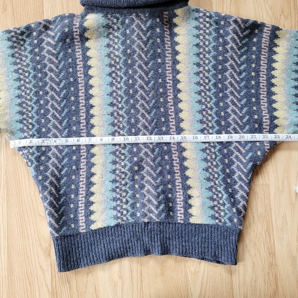 Vintage Fairisle Shetland Wool Dolman Sweater - S - Picture 8 of 11